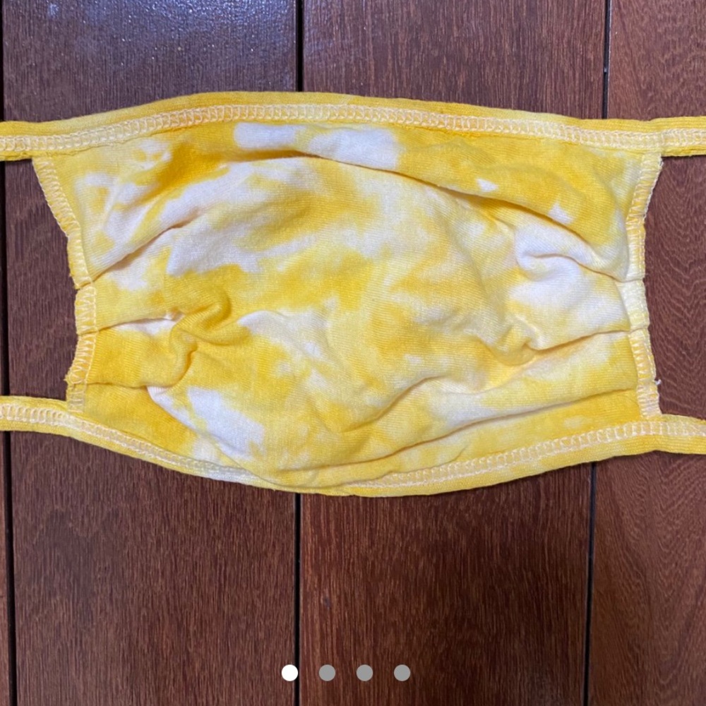 YELLOW REUSABLE HOMEMADE TIE DYE MASKS